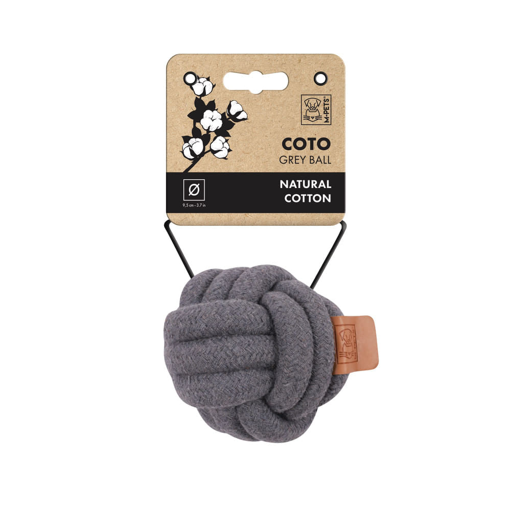 Juguete de cuerda con pelota gris para perro M-pets 9,5 cm