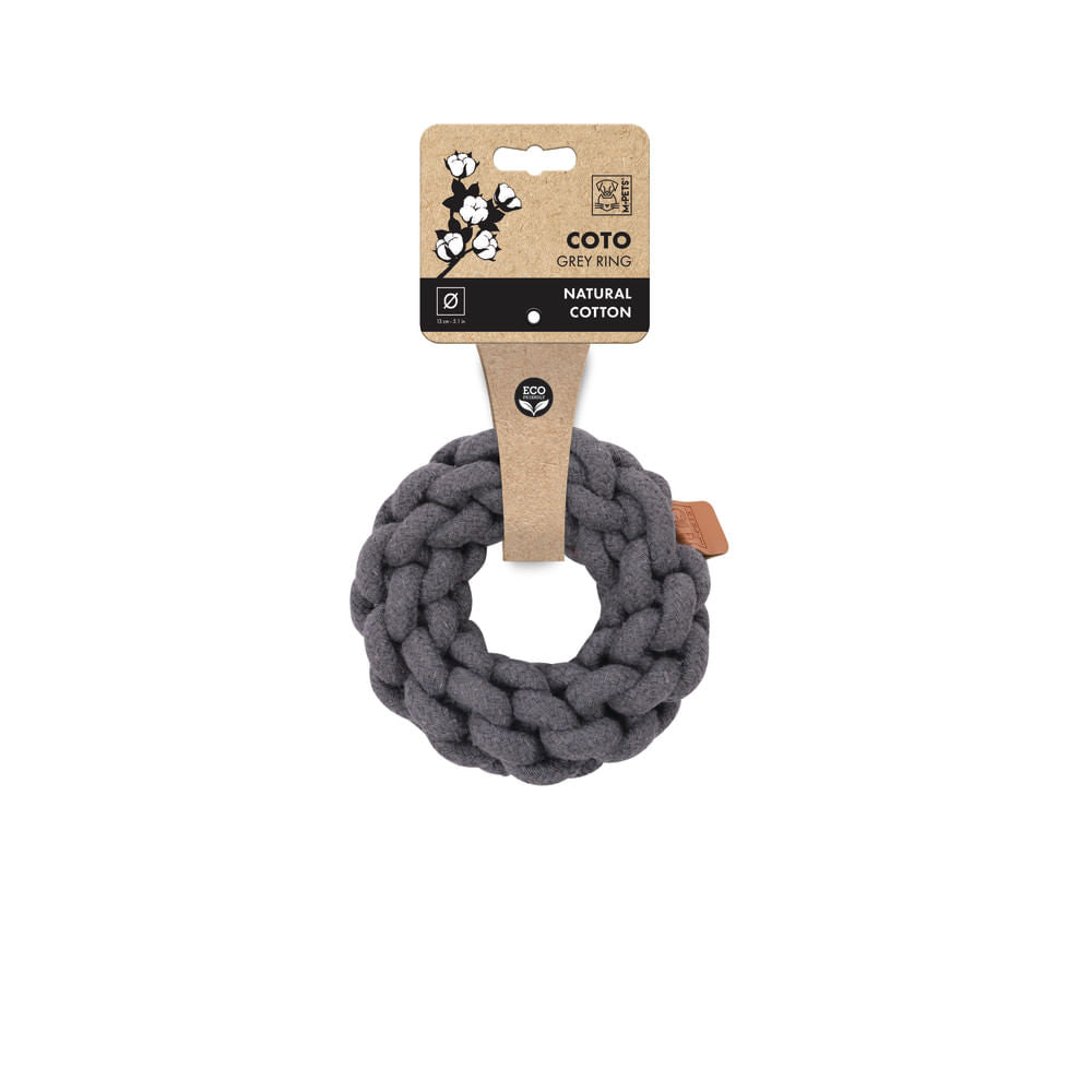 Juguete de cuerda tipo aro gris para perro M-pets 13 cm