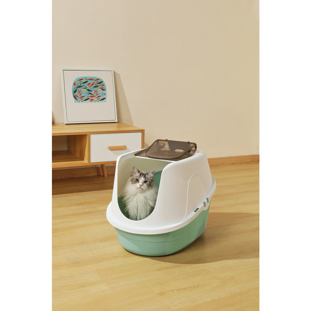 Arenero cerrado Eco Tima verde ma para gato M-pets L