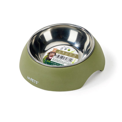 Comedero M-Pets Bowl Eco Bamboo Color Oliva para Perro 190 ml