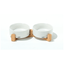 Tazón Para Mascostas Juego Ceram Bambú 2un Blanco M-PETS 350 ml