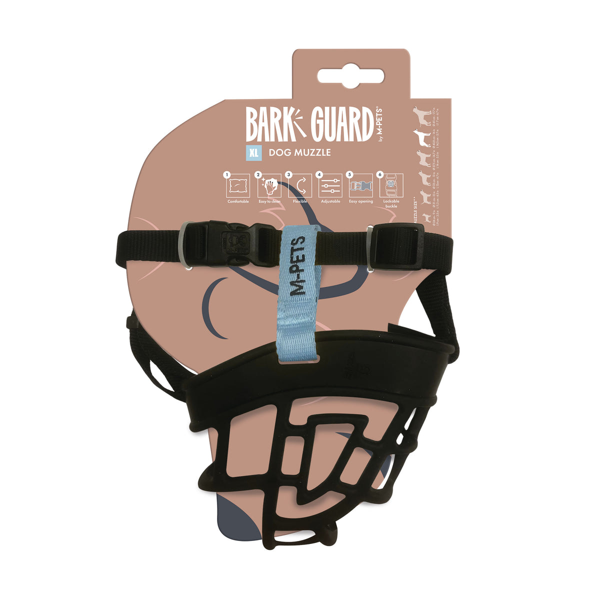 Bozal Para Perro Negro/Azul Bark M-PETS XL