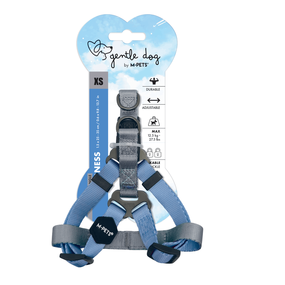 Arnés Triangular Para Perro Gentle Azul M-PETS XS