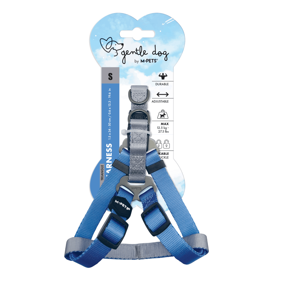 Arnés Triangular Para Perro Gentle Azul M-PETS S