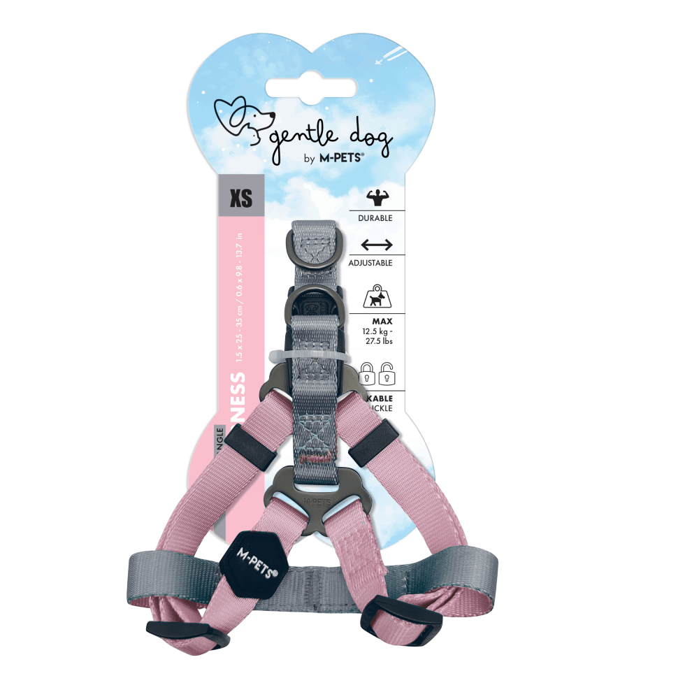 Arnés Triangular Para Perro Gentle Rosa M-PETS XS