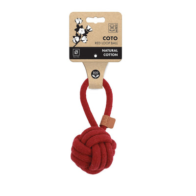 Juguete M-Pets Coto Ecobola Lazo Rojo Para Perro 8 cm