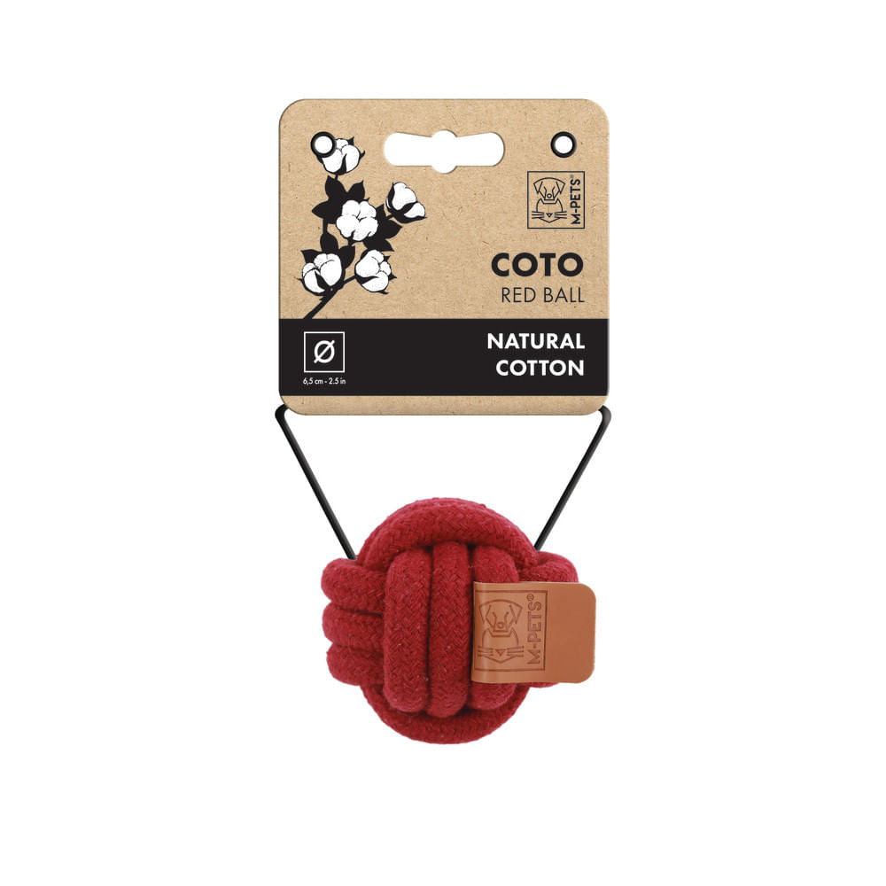 Juguete M-Pets Coto Ecobola Lazo Rojo Para Perro 6,5 cm