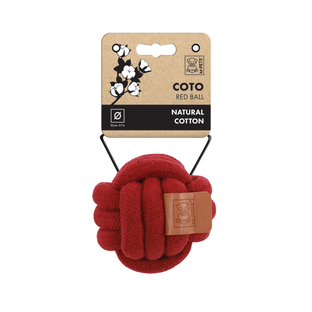 Juguete M-Pets Coto Ecobola Lazo Rojo Para Perro 9,5 cm