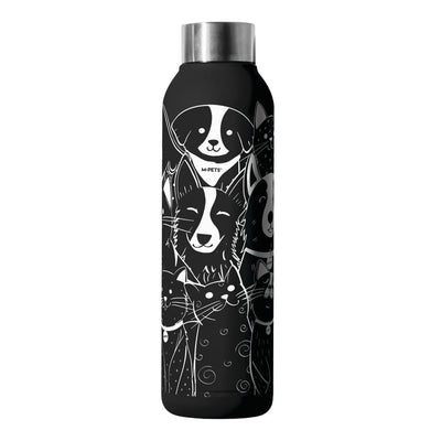 Botella de Acero Inoxidable M-Pets Blanca y Negra 500 ml
