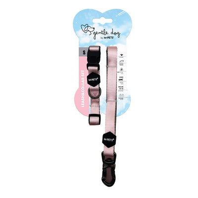 Set Correa y Collar M-Pets Gentle Dog Rosa Blush S