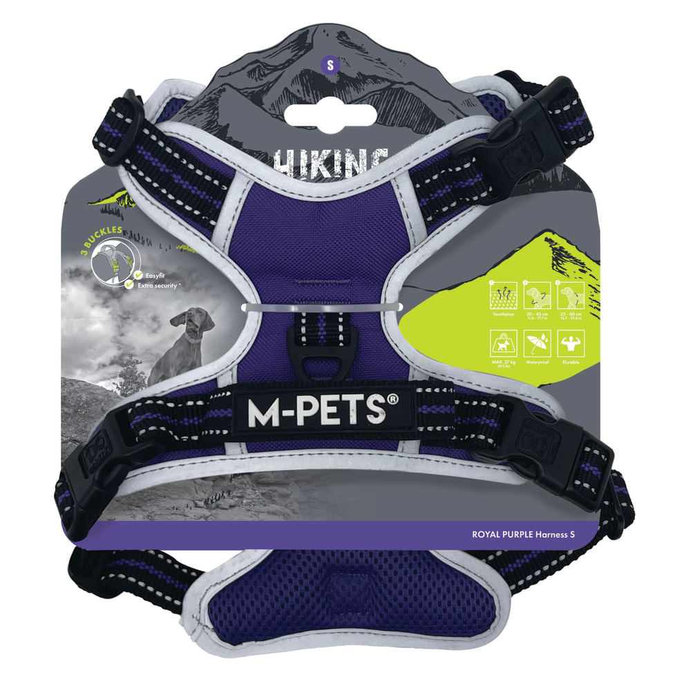 Arnés de Hiking M-Pets Morado Real Para Perro S