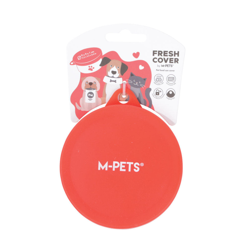 Tapadera M-Pets Fresh Cover para Latas de Comida Roja para Mascotas 9 x 9 x 1 cm