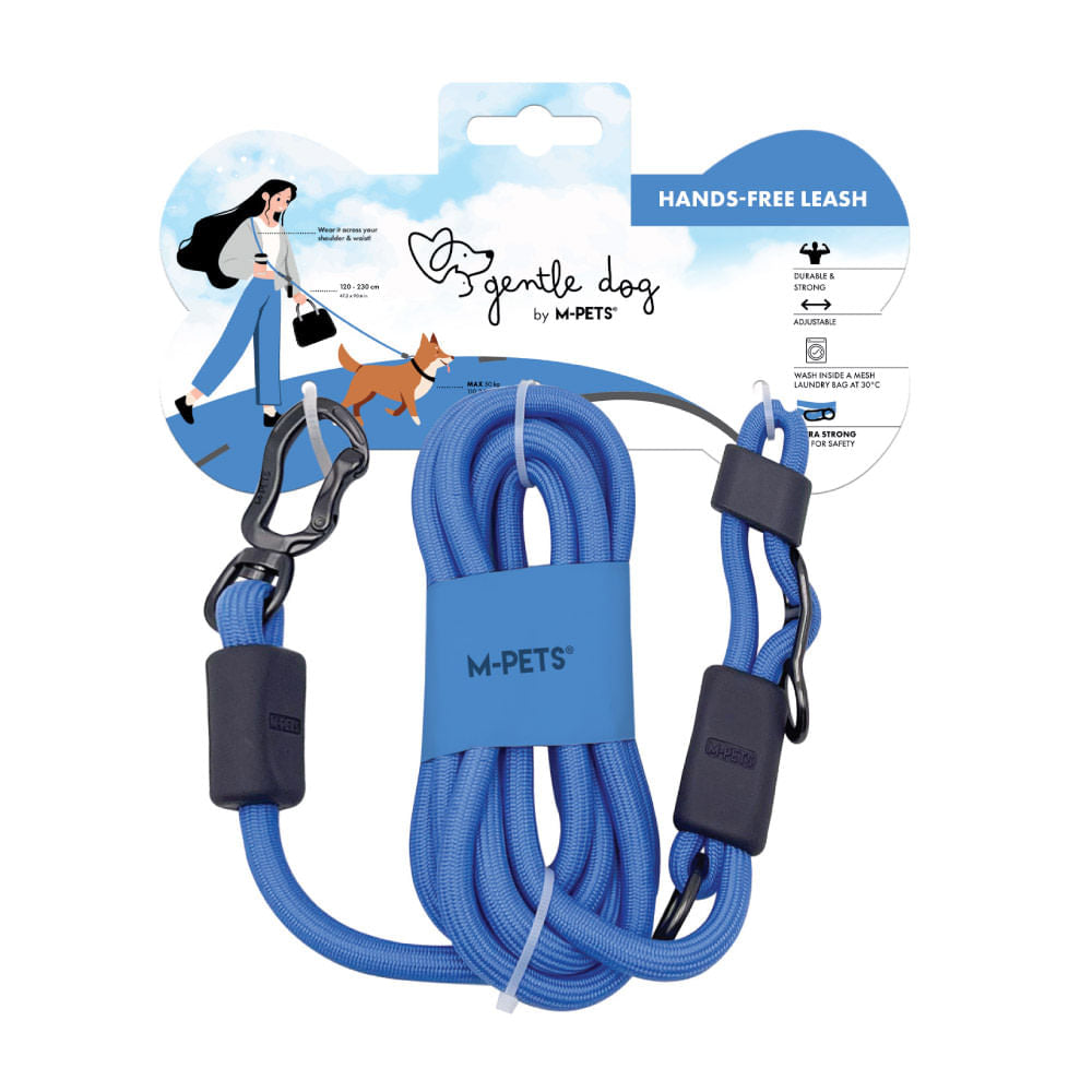 Correa M-Pets Manos Libres Gentle Dog Azul Celeste 1 x 1 x 120–230 cm