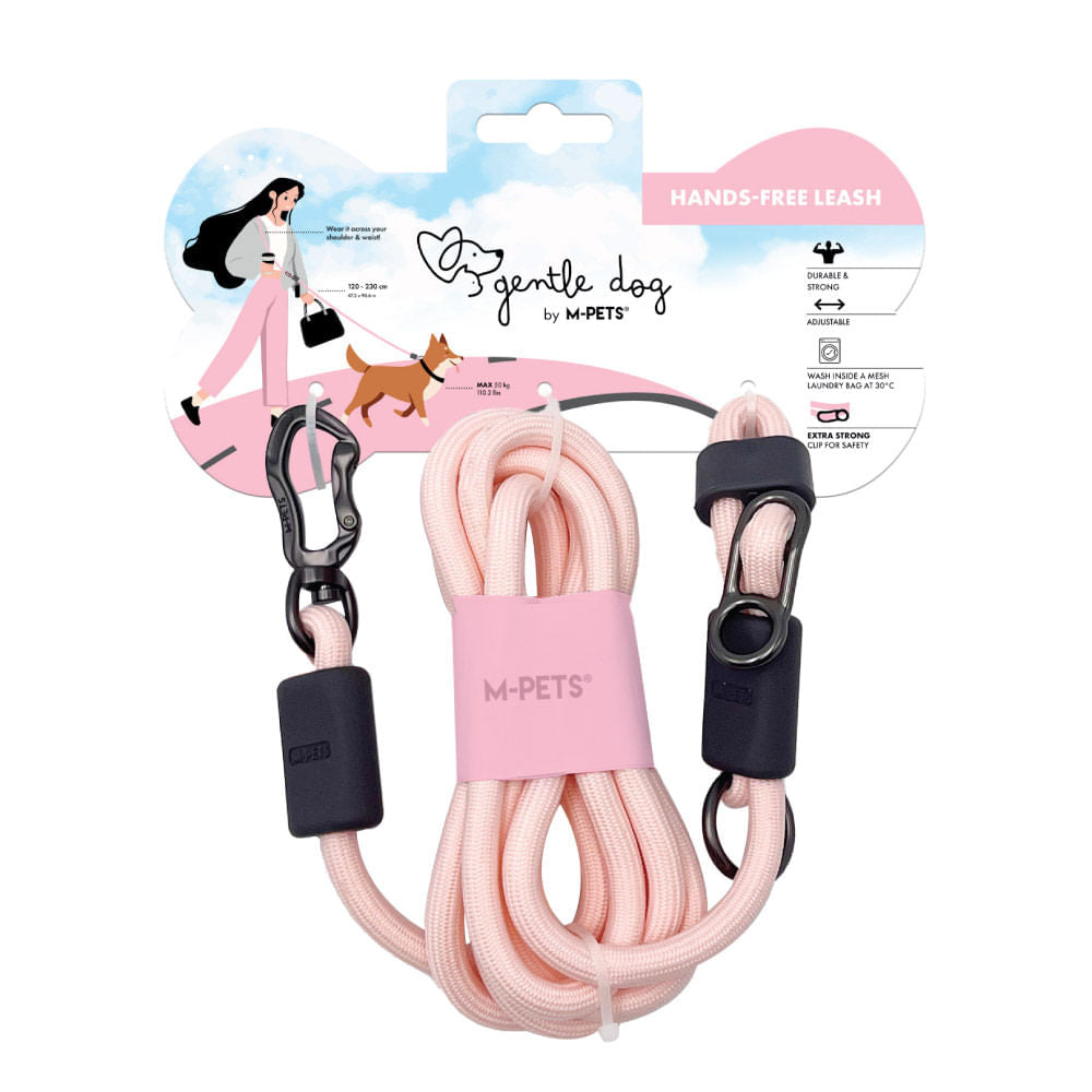 Correa M-Pets Manos Libres Gentle Dog Rosa Blush 1 x 1 x 120–230 cm