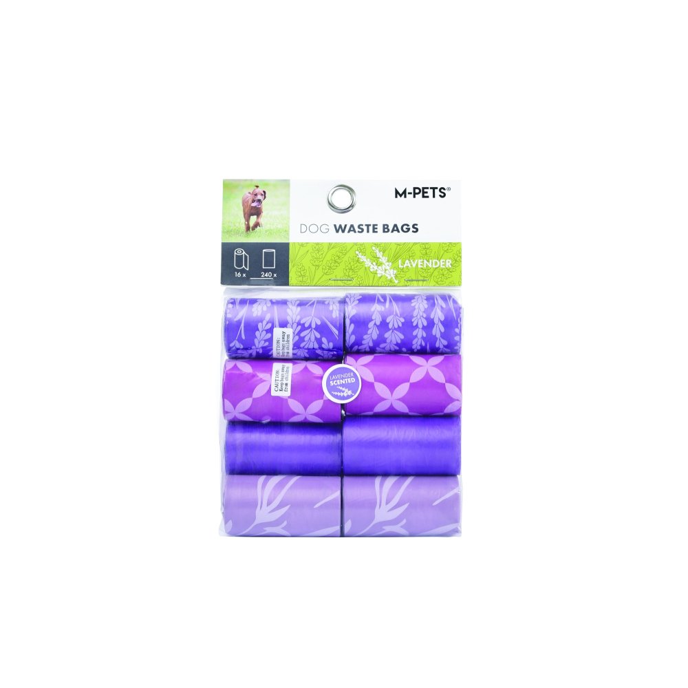 Rollos de bolsas biodegradables aroma lavanda para perro M-pets Único