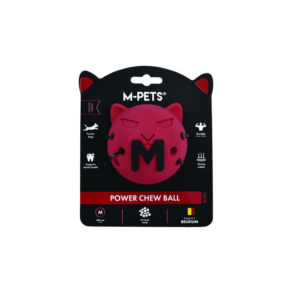 Pelota mordedora Power Chew Ruby para perro M-pets M