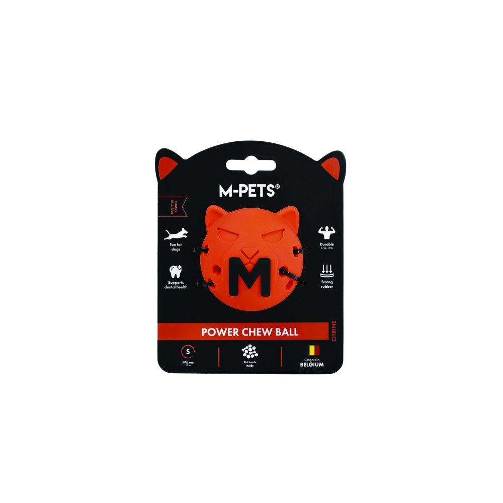 Pelota mordedora Power Chew Naranja para perro M-pets S