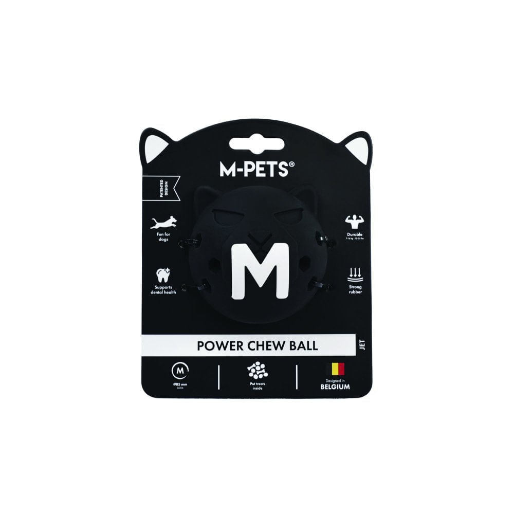 Pelota mordedora Power Chew Jet Negro para perro M-pets M