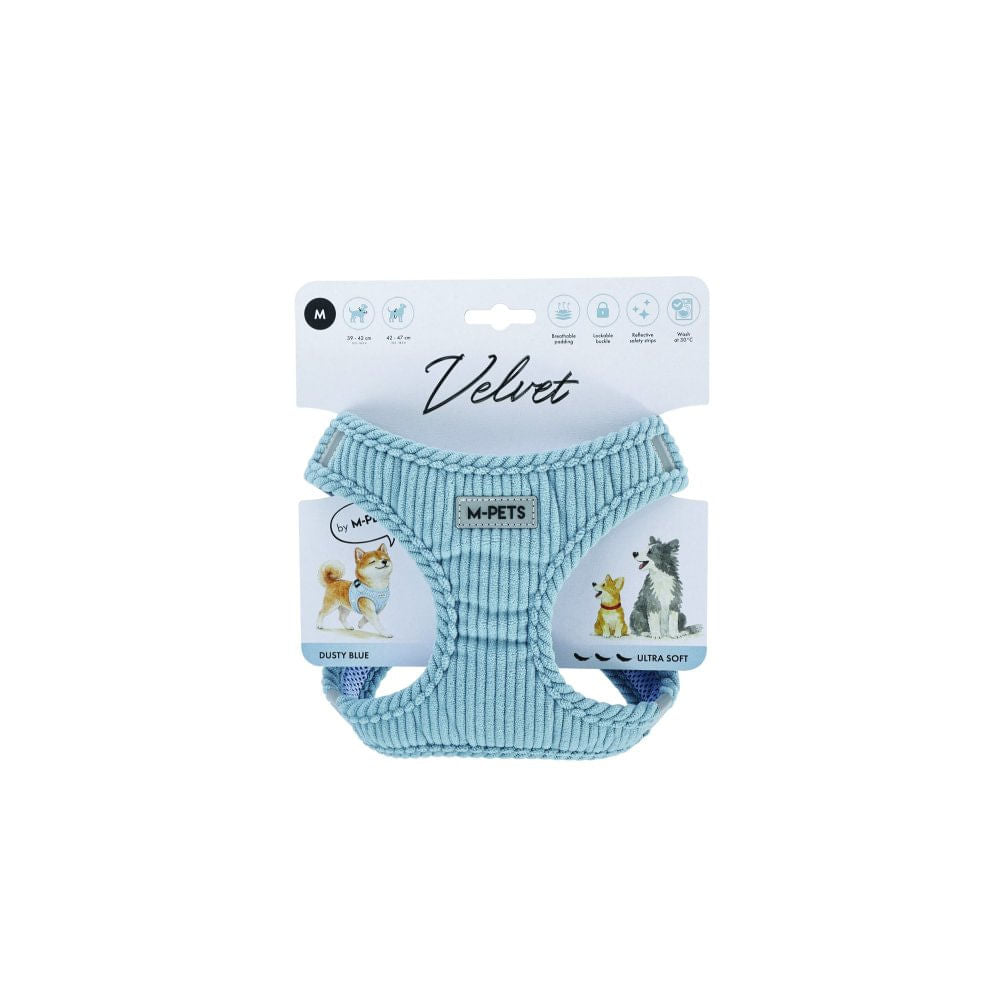 Arnés Velvet azul para perro M-pets M