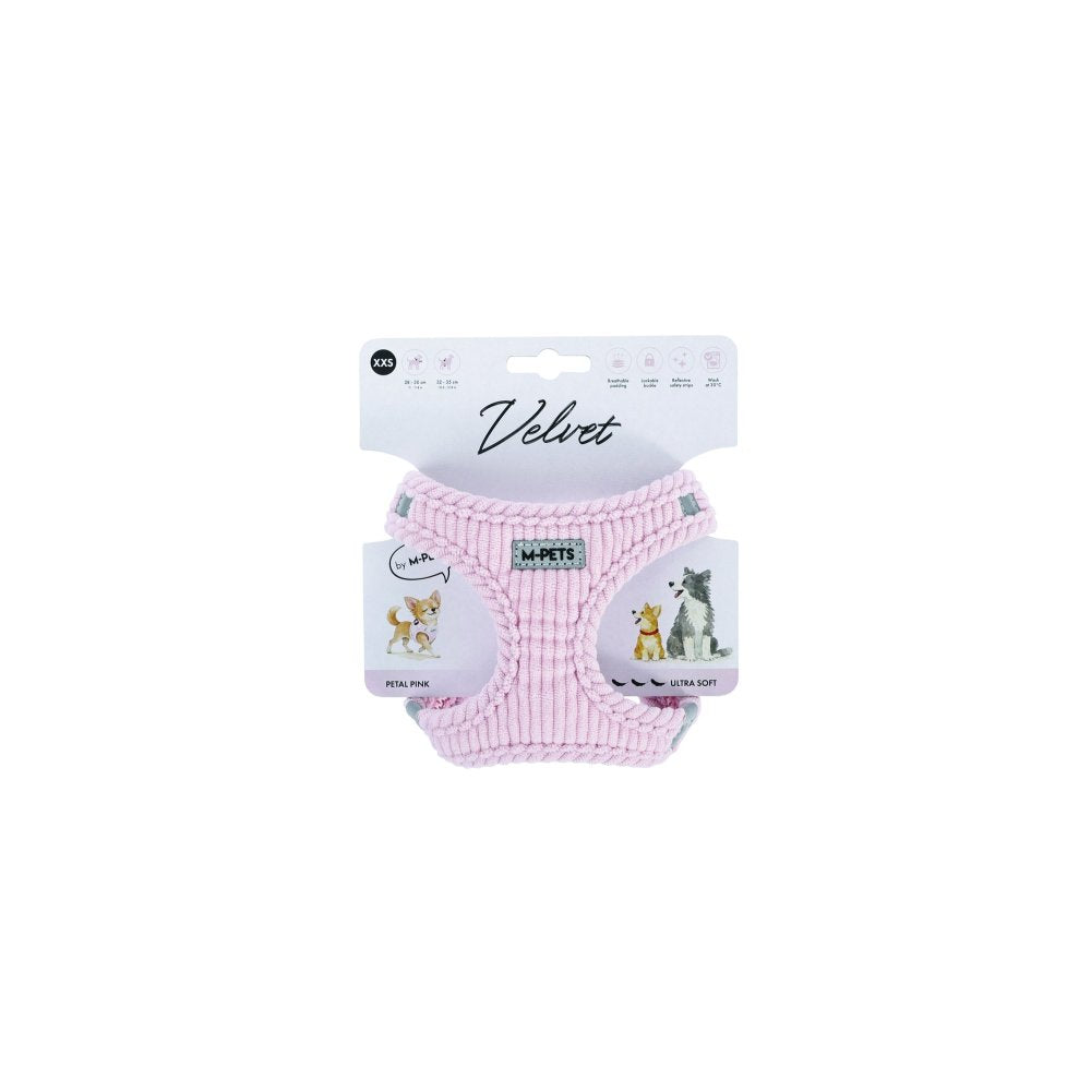 Arnés Velvet rosa para perro M-pets XXS