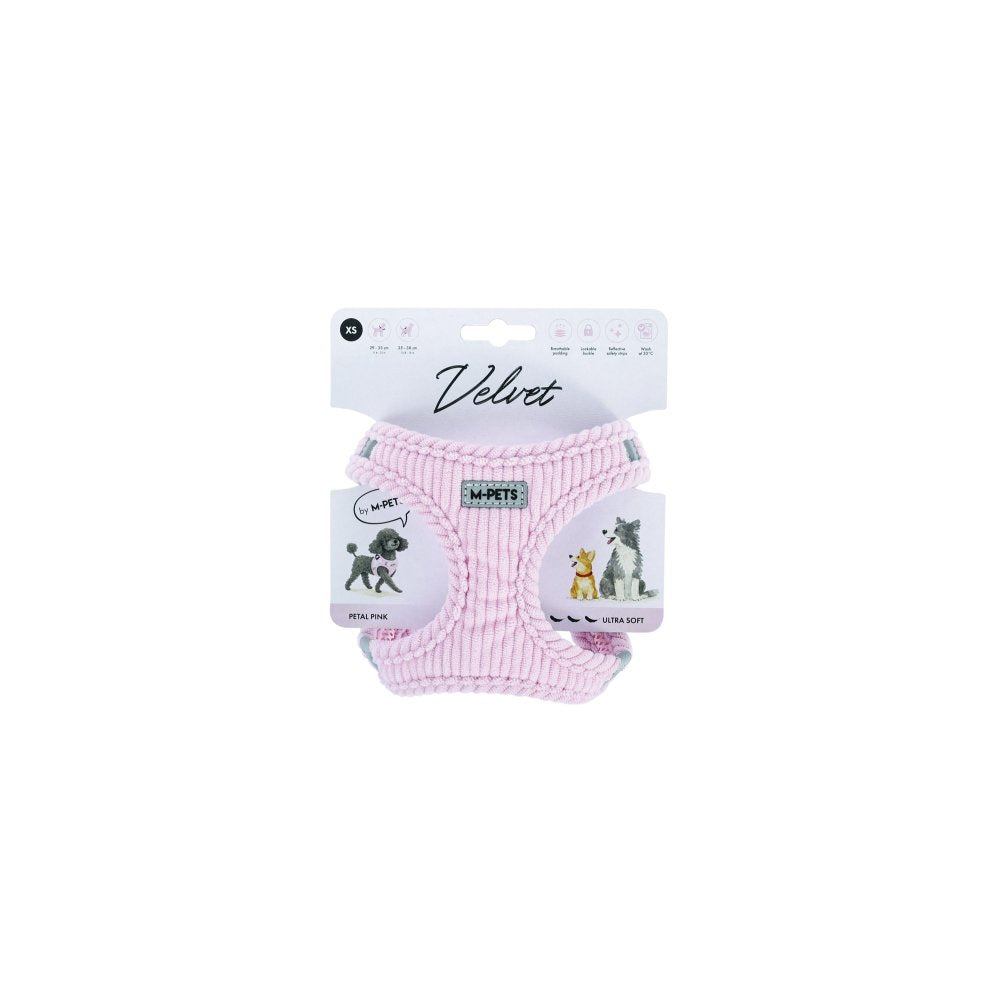 Arnés Velvet rosa para perro M-pets XS