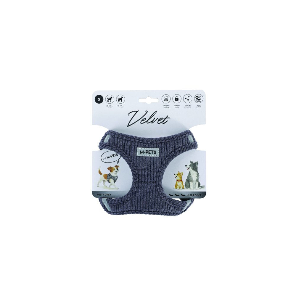 Arnés Velvet gris para perro M-pets S