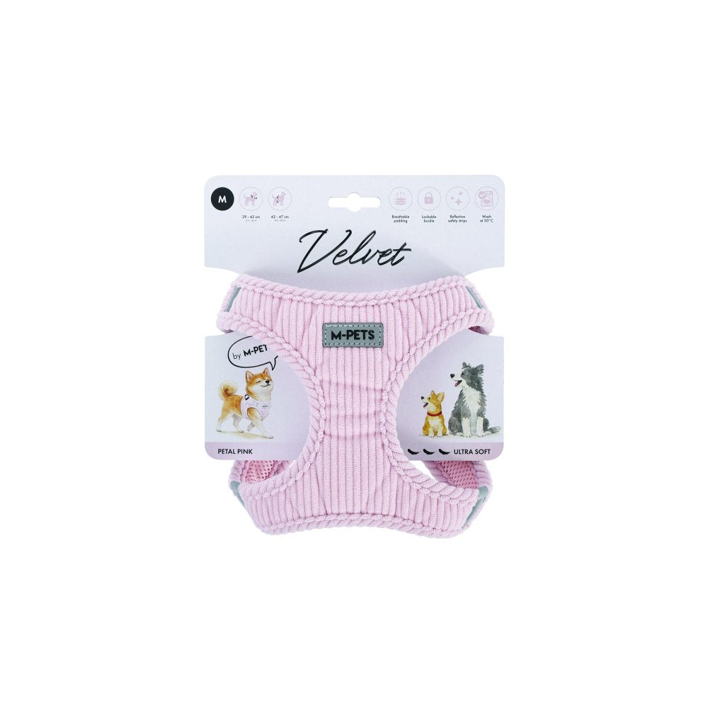 Arnés Velvet rosa para perro M-pets M