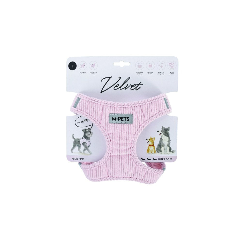 Arnés Velvet rosa para perro M-pets L