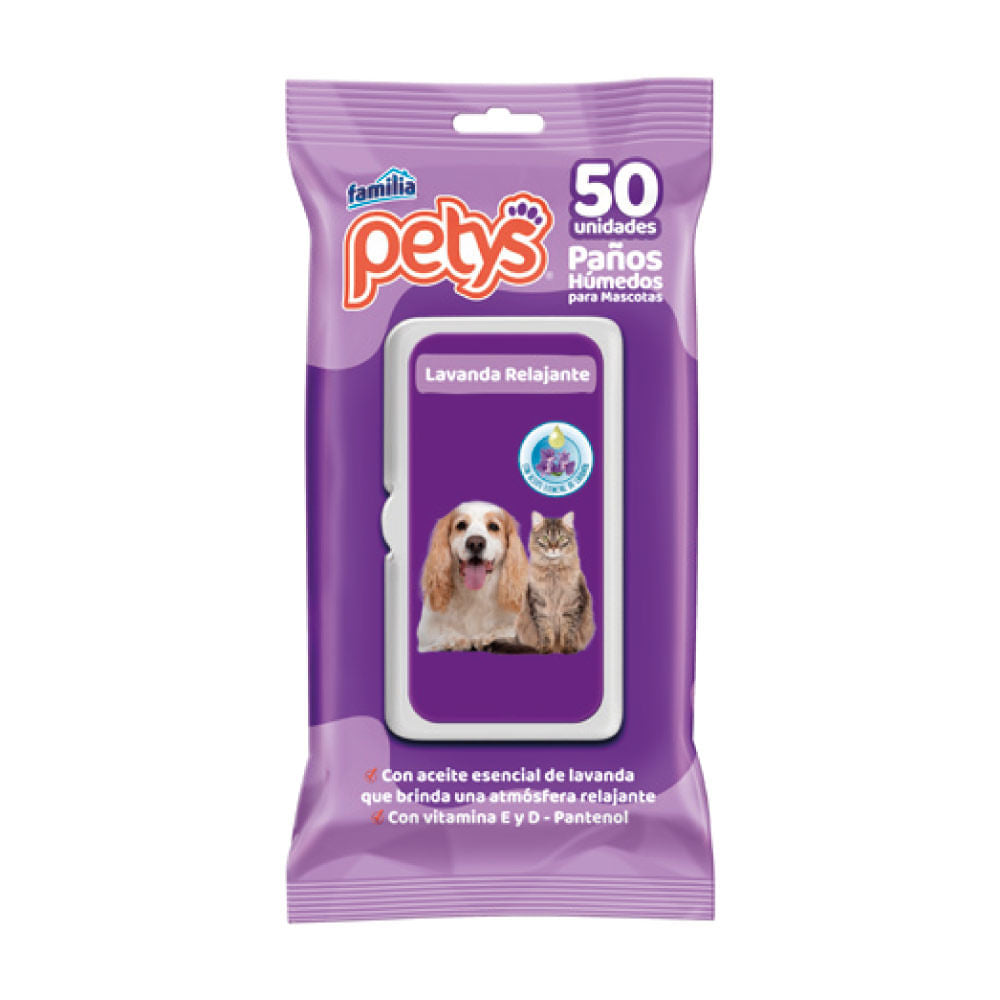 Petys Paños Húmedos Lavanda 50 u