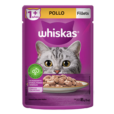 Alimento Húmedo Para Gato Whiskas Pouch Adulto Pollo 85 g