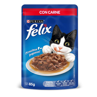 Alimento Húmedo Para Gato Felix Classic Con Carne 85 g