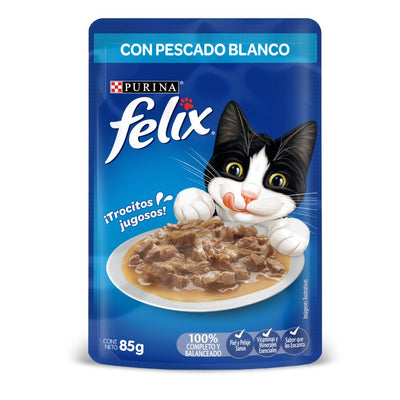 Alimento Húmedo Para Gato Felix Classic Con Pescado Blanco 85 g