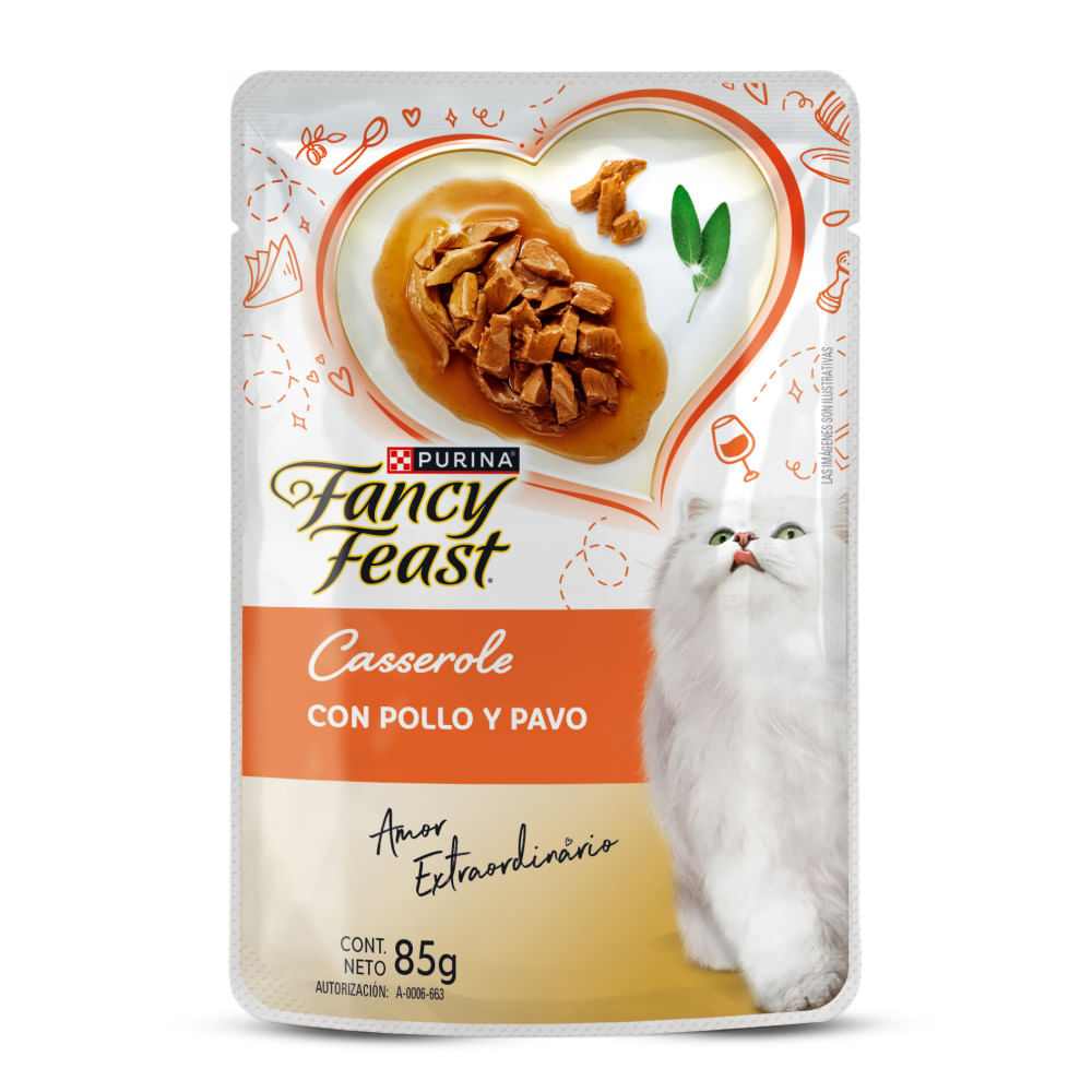 Alimento Húmedo Casserole Pavo y Pollo para Gato Fancy Feast 85 g