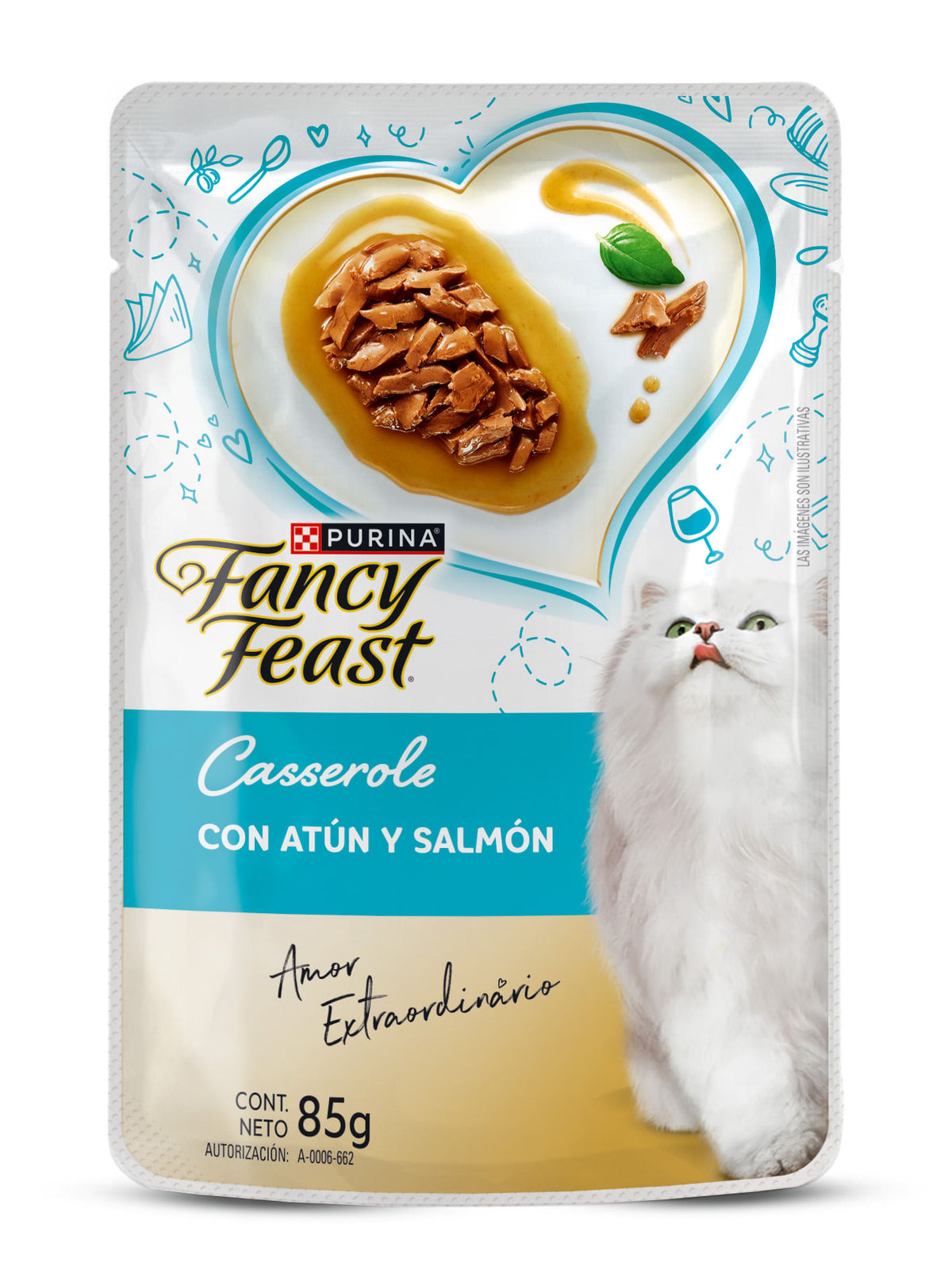 Alimento Húmedo Gato Fancy Feast Pouch Casserole Atún Y Salmón 85 g