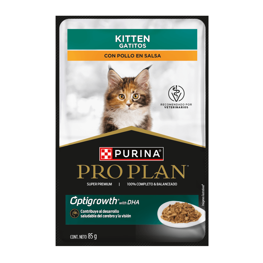 Alimento Húmedo Pro Plan para Gatito Pouch con Pollo en Salsa 85 g