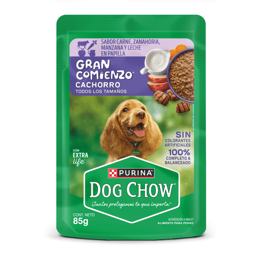 Alimento húmedo para perro cachorro Dog Chow gran comienzo 85 g