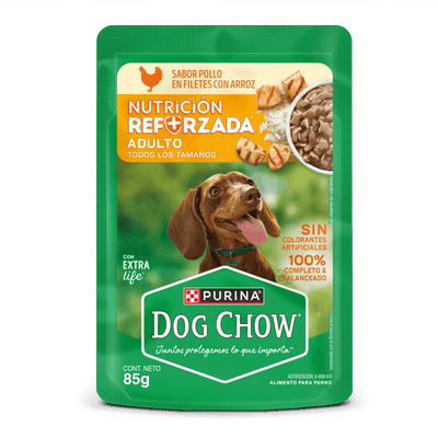 Alimento húmedo para perro adulto Dog Chow sabor pollo 85 g