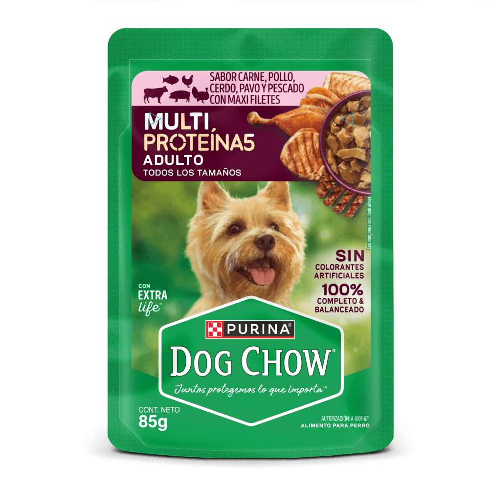 Alimento húmedo para perro adulto Dog Chow multiproteínas 85 g