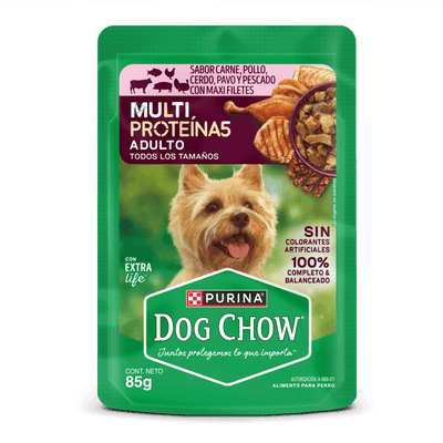 Alimento húmedo para perro adulto Dog Chow multiproteínas 85 g