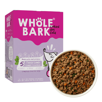 Alimento Húmedo Whole Bark Tasty Lamb Cooked Dog Food 5 u