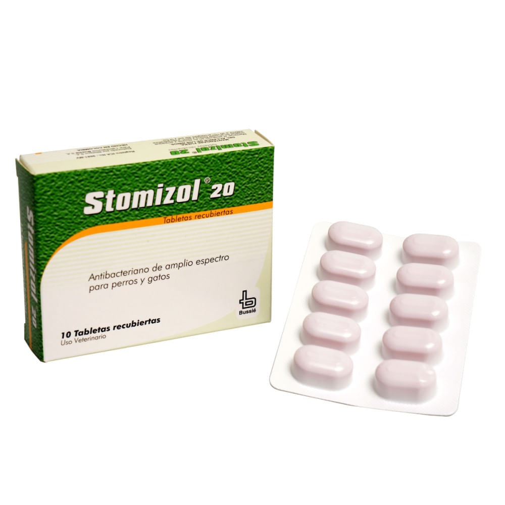 Antibiotico Para Mascotas Bussie Stomizol 10 tab x 1 blíster