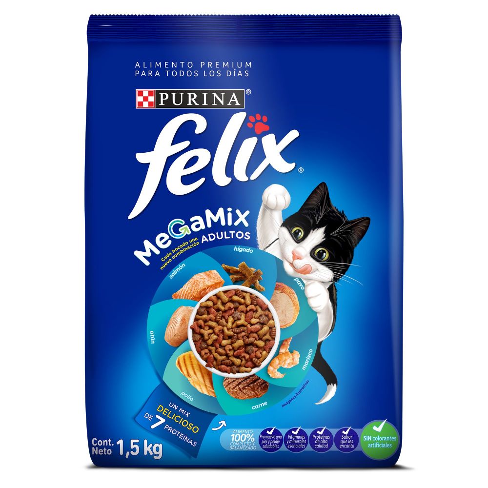 Alimento Seco Para Gato Felix Megamix 1,5 kg