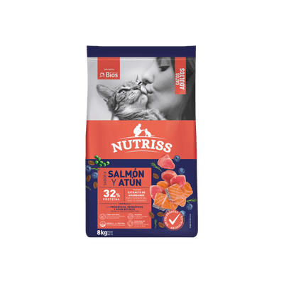 Alimento seco para gatos adultos Nutriss Salmón y Atún 8 kg
