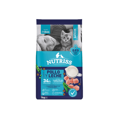 Alimento seco para gatitos Nutriss Pollo y Leche 1 kg