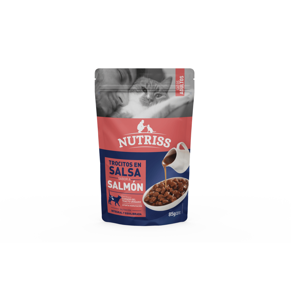 Alimento húmedo para gatos adultos Nutriss Salsa de Salmón 85 g