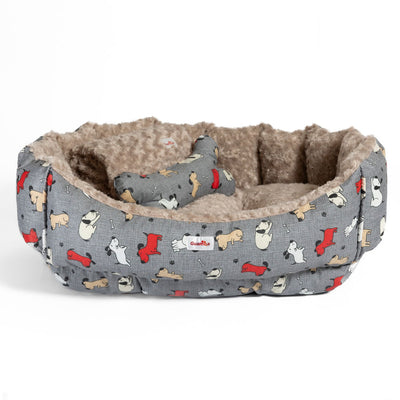 Combo Cama Pecky Gris Guamba Para Perro 60 x 70 cm