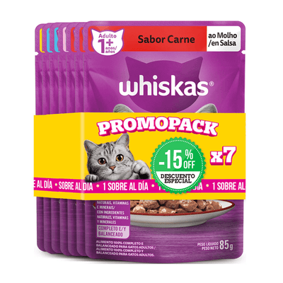 Alimento Húmedo Whiskas Para Gato Promo Pack 7 u