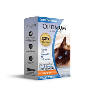 Alimento Húmedo para gatos castrados Optimum X4 u