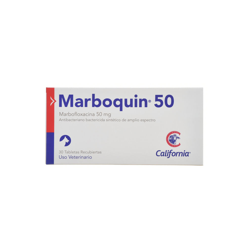 Antibiótico para mascotas Marboquin 50 mg ($ x BLÍSTER x 10 tab)