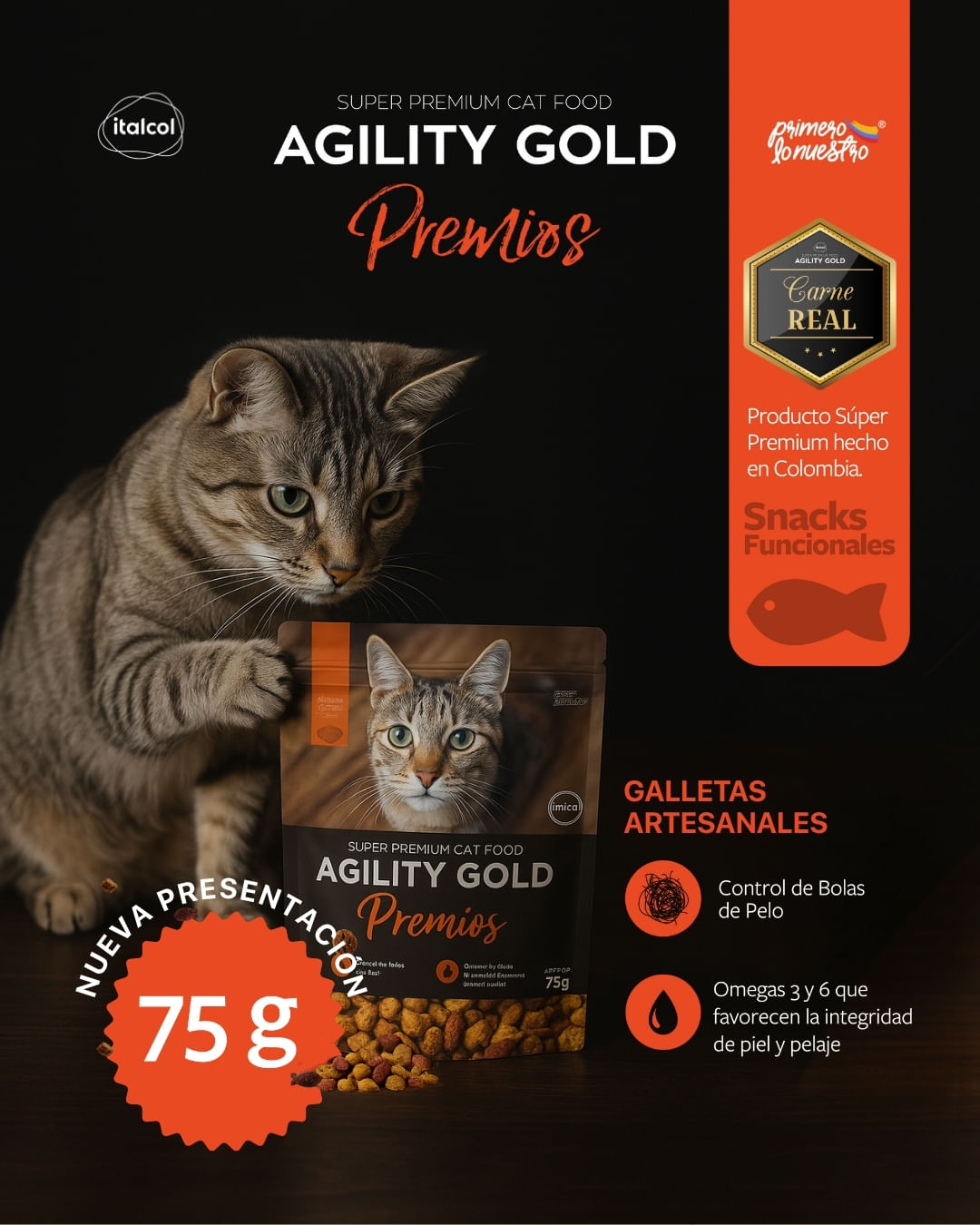 Snack Para Gato Agility Gold Premios 75 g